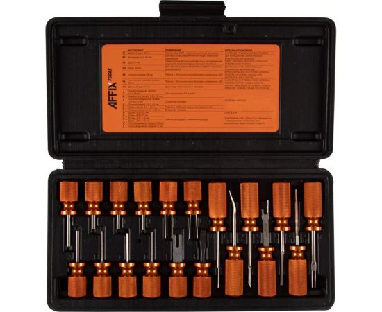 Набор для демонтажа клемм электропроводки AFFIX 19 предметов, кейс AF10620019C 