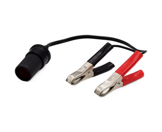 Переходник на штекер прикуривателя AUTOPROFI с зажимами на клеммы акб, длина 28 см, ток 14 А AKB-01 