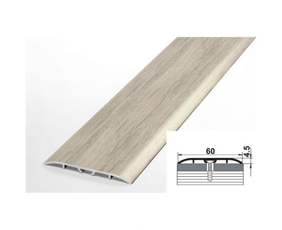 Порог прямой алюминиевый декоративный (60 мм, 0,9 м, Клен беленый) ЛУКА УТ000012663 – изображение 2