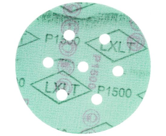 Круг шлифовальный на липучке - зелёный 125 мм, 5 шт, P1500 FASTER TOOLS 8552 – изображение 4