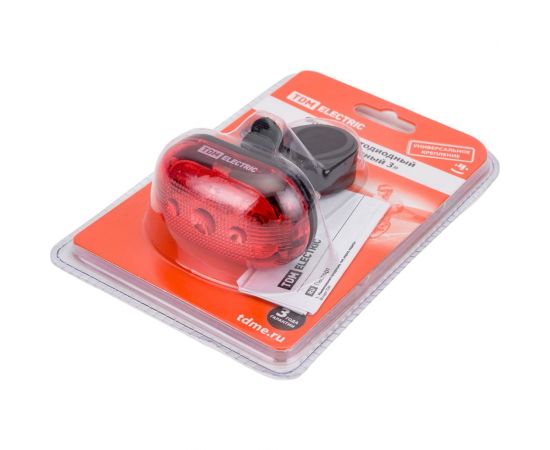 Светодиодный фонарь TDM Велосипедный 3 3 режима работы, 3 LED, 20 лм/Вт 2*AAA SQ0350-0029 – изображение 2