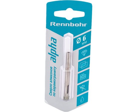 Сверло алмазное по керамограниту и керамике 6 мм RENNBOHR 676206 