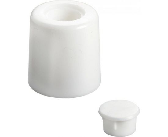 Ограничитель напольный Hettich белый пластик, D35x63мм с комплектом крепежа и крышкой, 2шт 954680 