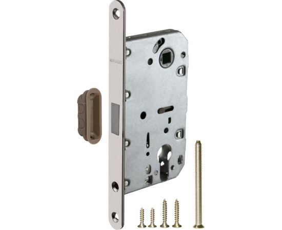 Межкомнатный замок под цилиндр Fuaro MAGNET M85C-50 SN матовый никель new plate 42789 