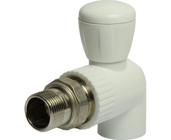 Шаровой кран VRT американка, 20-1/2"", угловой, EVER plast, белый 542466 