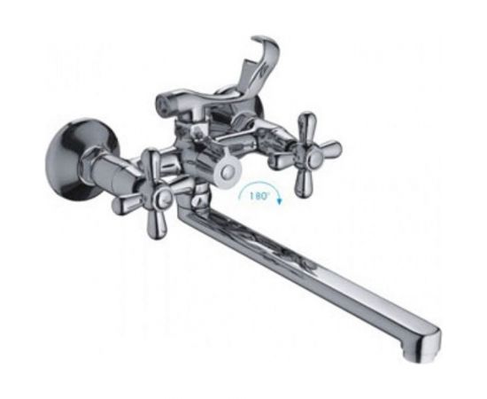 Смеситель для ванны и умывальника FRAP F2225 1/2 керамическая кран-букса, шаровой переключатель, крест 512283 