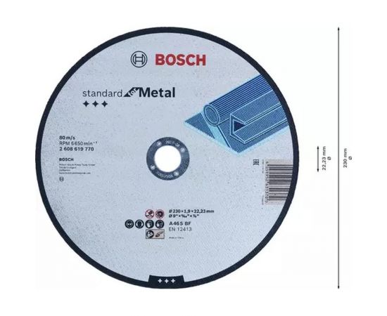Отрезной круг Standard For Metal 230x1.9 мм Bosch 2608619770 – изображение 2
