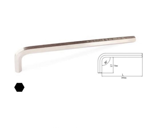 Г-образный удлиненный 6-гранный ключ 19мм IZELTAS 4903220190 – изображение 4