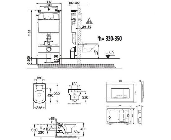 Унитаз Roca ПЭК DAMA SENSO NEW тонкое, сиденье с микролифтом, инсталляция 00066647 – изображение 3