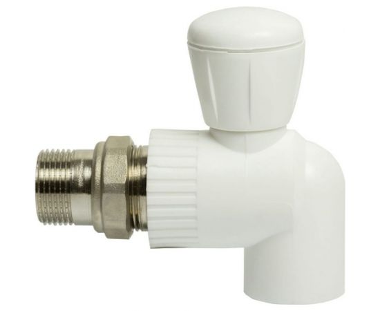 Шаровой кран VRT американка, 20-1/2"", угловой, EVER plast, белый 542466 – изображение 4