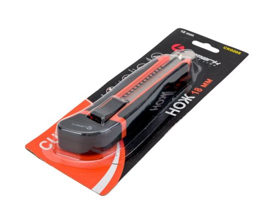 Канцелярский нож LAMARK 18 мм (+ 2 зап.лезвия), резиновые вставки CK0205 – изображение 3