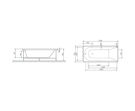 Каркас для ванны AM.PM spirit 170х70 см W72A-170-070W-R2 – изображение 2