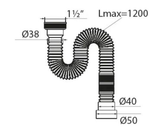 Гофра VIRPLAST ""МИНИ Элит"" 1.1/2""х40/50, L 1200 мм удлин. арт.6254 100210 30986254 – изображение 2