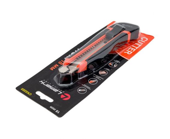 Канцелярский нож LAMARK 18 мм (+ 2 зап.лезвия), резиновые вставки CK0205 – изображение 2