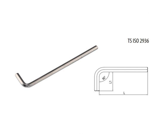 Г-образный удлиненный 6-гранный ключ 19мм IZELTAS 4903220190 – изображение 2