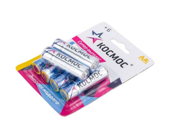 Алкалиновые элементы питания КОСМОС LR6 6 шт. на блистере, KOCLR6BL6 – изображение 3
