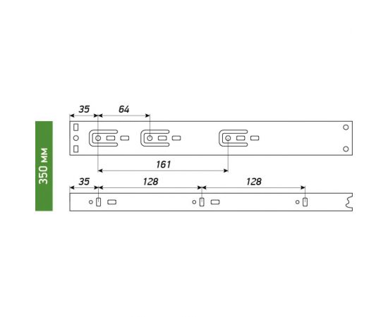 Направляющие push-open Laurus 350 мм комплект 09417 – изображение 2