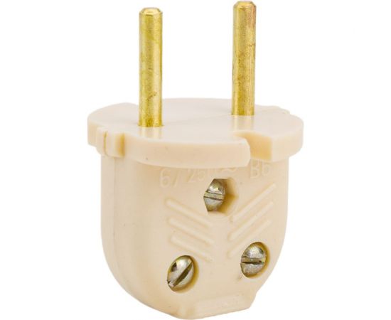 Электровилка ООО Ливны-Электро В6-001 разборная плоская л/ш слоновая кость В 6141л – изображение 4