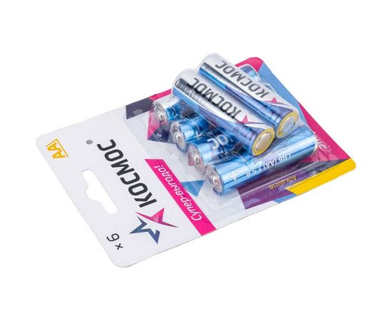 Алкалиновые элементы питания КОСМОС LR6 6 шт. на блистере, KOCLR6BL6 – изображение 2