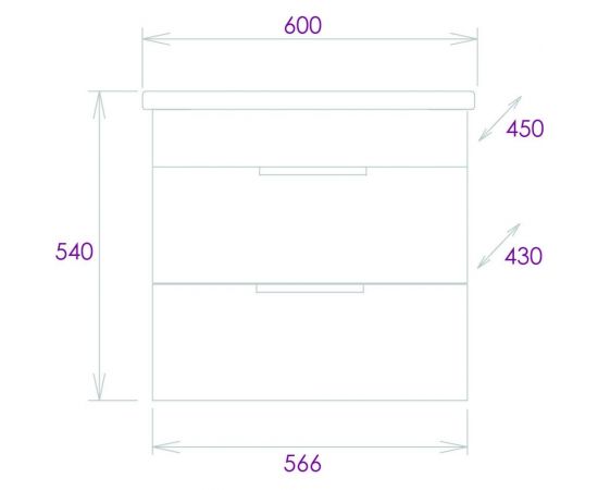 Подвесная тумба с раковиной Onika ЛЕГРАН 60.13 дуб галифакс ver.COMO 106142 – изображение 2
