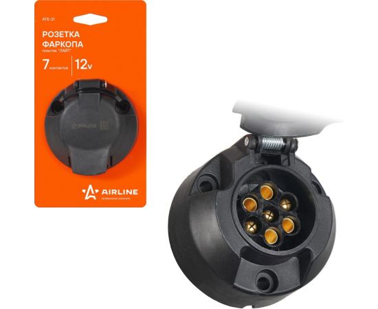 Розетка фаркопа Airline ЛАЙТ 12 В, 7 контактов, пластик ATE-21 