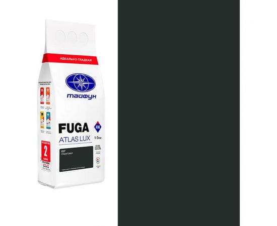 Цементная затирка Тайфун Fuga ATLAS LUX № 037 цвет графитовый, мешок 2 кг 037-2-lux 