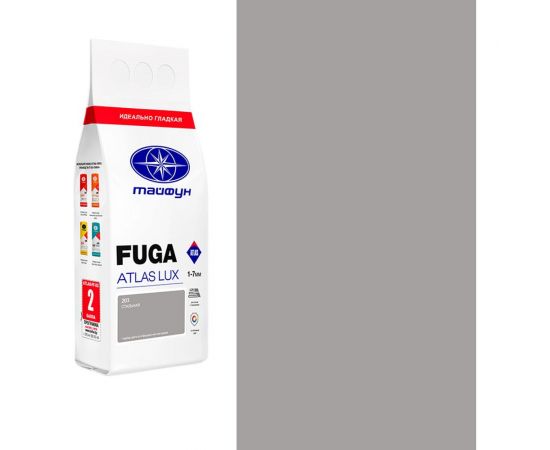 Цементная затирка Тайфун Fuga ATLAS LUX № 203 цвет стальной, мешок 2 кг 0203-2-lux 