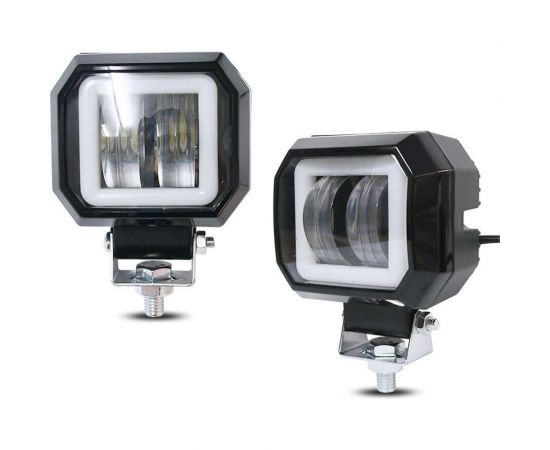 Светодиодная фара Вымпел WL-510 неон. обод, кв., 2 LED, 20 Вт 5250 