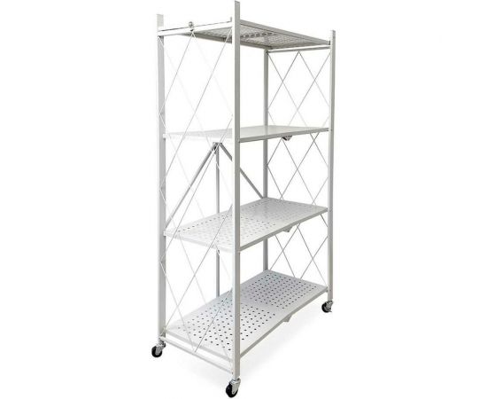 Металлический стеллаж ГЕЛЕОС Атлант-4, 4 полки, складной, размер 730x400x1265 мм, белый АСТ-42 