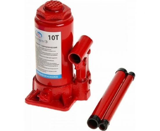 Гидравлический бутылочный домкрат 10 т в коробке /красный/ AUTOVIRAZH AV-074210 
