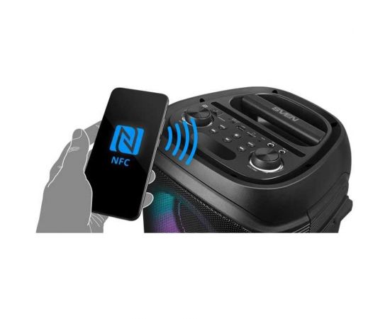 Портативная колонка SVEN АС PS-800 черная, 100 Вт, TWS, Bluetooth, FM, USB, microSD, LED-дисплей, 4400 мА*ч SV-021511 – изображение 9