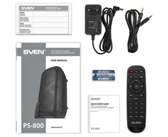 Портативная колонка SVEN АС PS-800 черная, 100 Вт, TWS, Bluetooth, FM, USB, microSD, LED-дисплей, 4400 мА*ч SV-021511 – изображение 14