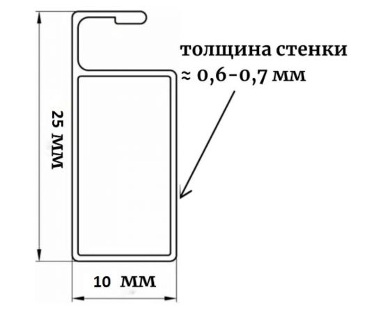Рамный профиль для москитной сетки KOMFORT москитные системы 25x10 мм, серый, 2,15 м ПРС02143 – изображение 4