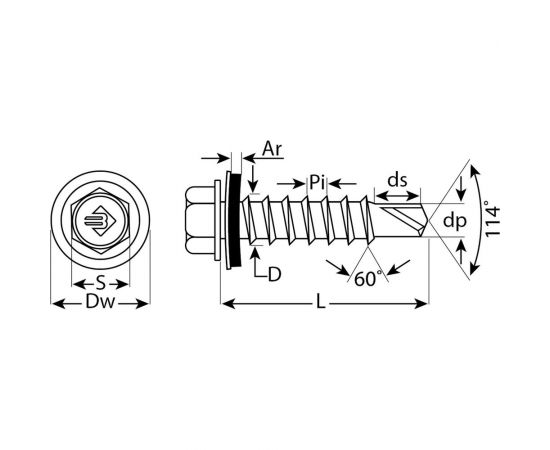 Саморезы для крепления кровельных материалов 800 шт. (5,5х75 мм; ТФ0) ЗУБР 4-300310-55-075 – изображение 3