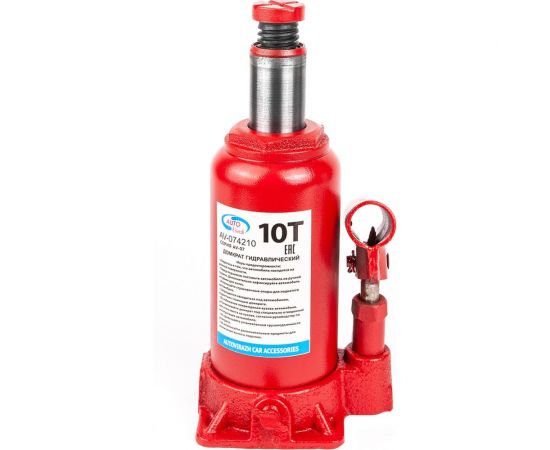 Гидравлический бутылочный домкрат 10 т в коробке /красный/ AUTOVIRAZH AV-074210 – изображение 7