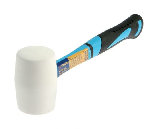 Киянка ТУНДРА фибергласовая рукоятка, белая резина, 260 г 881757 – изображение 2