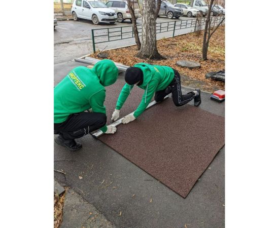 Покрытие из резиновой крошки ООО Амортекс 1500x6000x10 мм цвет коричневый 0026 – изображение 5