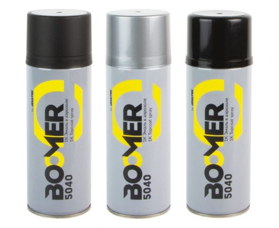 Аэрозольная краска BOOMER 1К цвет черный глянцевый, 0.4 л 5040 black gloss – изображение 2
