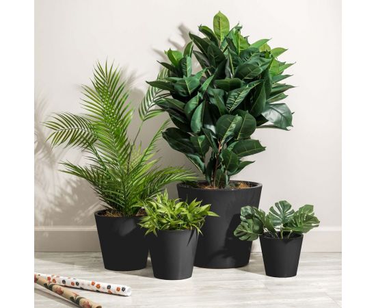 Горшок для цветов Idiland rosemary диам. 330 мм, 16 л, с дренажной вставкой, на колесиках, черный 692216004ЧЕР – изображение 2