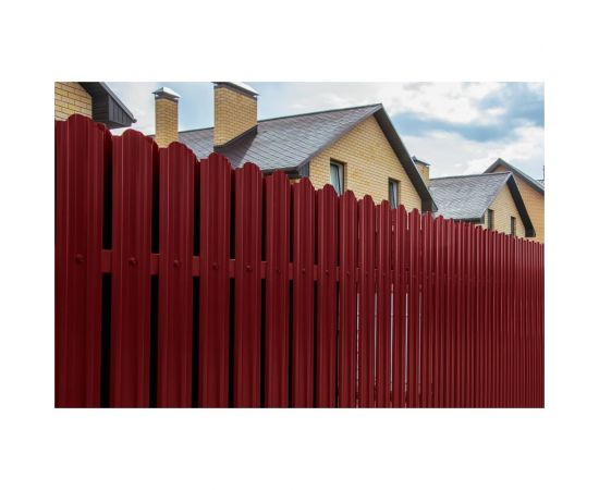 Металлический двухсторонний штакетник Металлика (вишневый; высота 1 м; 10 штук в упаковке) 1-3005/3005 – изображение 2