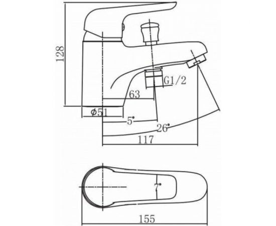 Смеситель на борт ванны Aquanet AF430-61С Pragmatic хром 00216771 – изображение 3