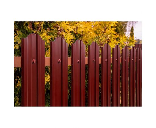 Металлический двухсторонний штакетник Металлика (вишневый; высота 1 м; 10 штук в упаковке) 1-3005/3005 – изображение 5