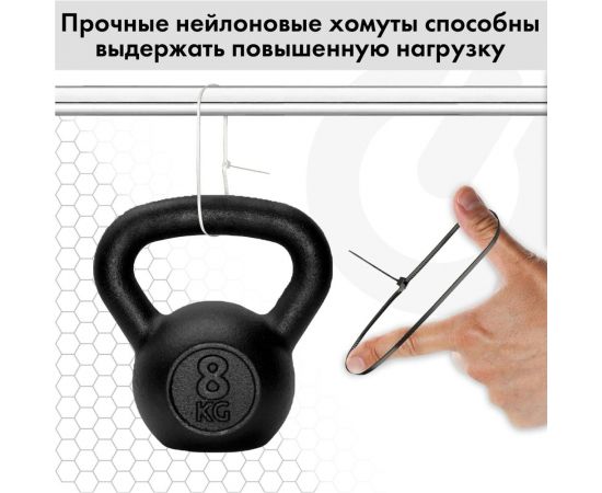 Нейлоновая сверхпрочная стяжка (хомут) SONNEN Power Lock, 3,6x300 мм, 100 шт., черная 607917 – изображение 6