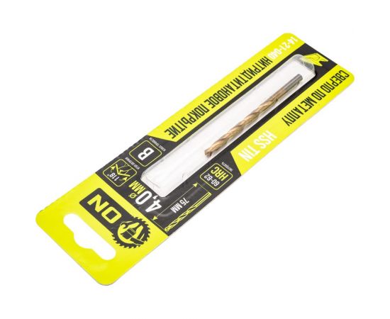 Сверло по металлу HSS TIN 4x75 мм, нитридтитановое покрытие On 14-21-040 – изображение 2