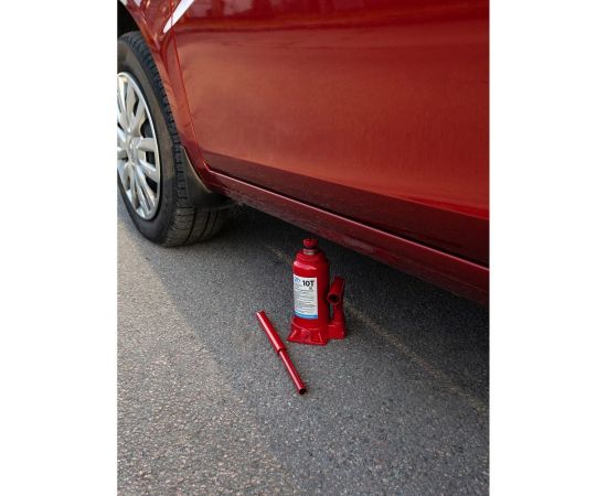 Гидравлический бутылочный домкрат 10 т в коробке /красный/ AUTOVIRAZH AV-074210 – изображение 3