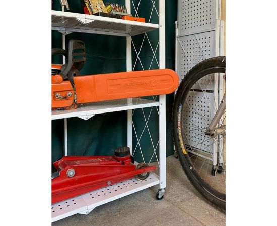 Металлический стеллаж ГЕЛЕОС Атлант-4, 4 полки, складной, размер 730x400x1265 мм, белый АСТ-42 – изображение 4