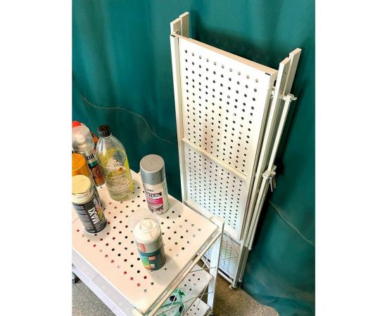 Металлический стеллаж ГЕЛЕОС Атлант-4, 4 полки, складной, размер 730x400x1265 мм, белый АСТ-42 – изображение 3