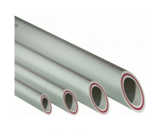 Труба RTP PN20, SDR 7.4, армированная стекловолокном цвет слоя красный D 25х3.5 мм, 2 м, серая 17618 