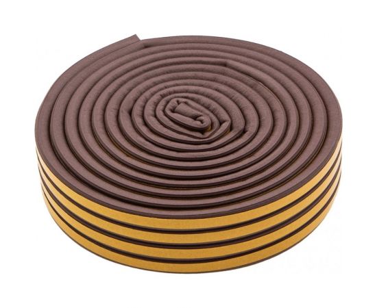 Резиновый уплотнитель СИБРТЕХ (12 м; профиль D; коричневый) 88910 