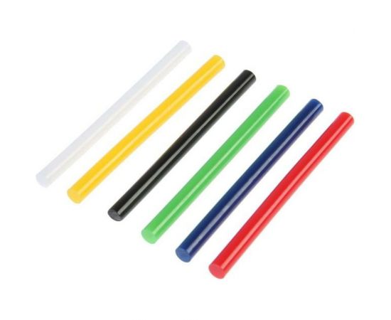 Клеевые стержни 7х100 мм, разноцветные, 6 шт ТУНДРА 6074043 